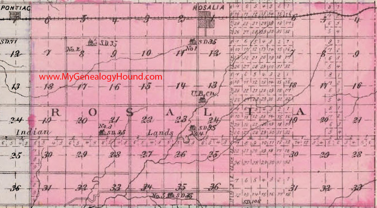 Rosalia Township, Butler County, Kansas 1887 Map KS