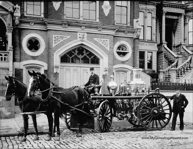 San Francisco, California, Engine 15 Firehouse, South Facade, 1894, fire engine, historic photo