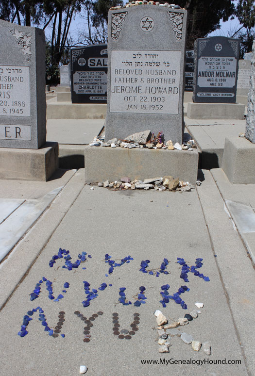 Curly Howard (Jerome Horwitz) of The Three Stooges, Grave and Tombstone, Home of Peace Cemetery, East Los Angeles, California, photo