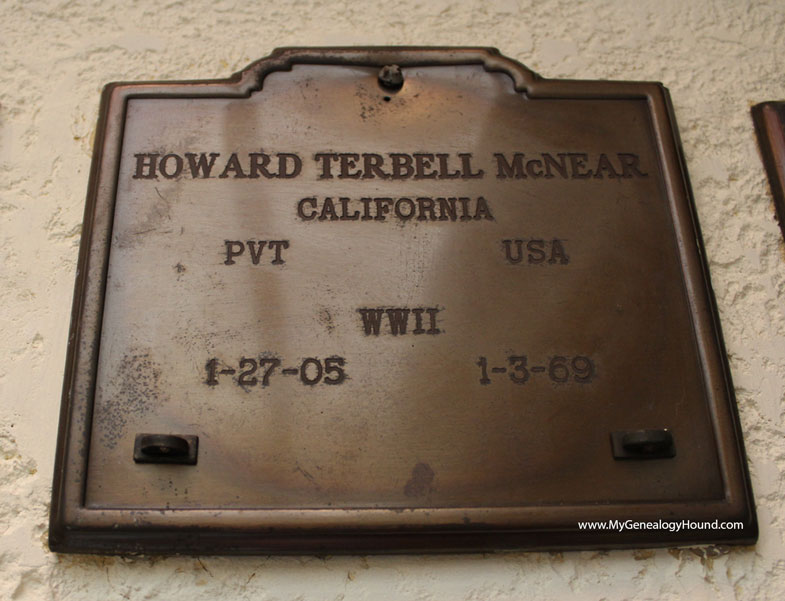 Howard Terbell McNear, “Floyd Lawson” on The Andy Griffith Show, grave, ashes, Los Angeles National Cemetery, California, photo