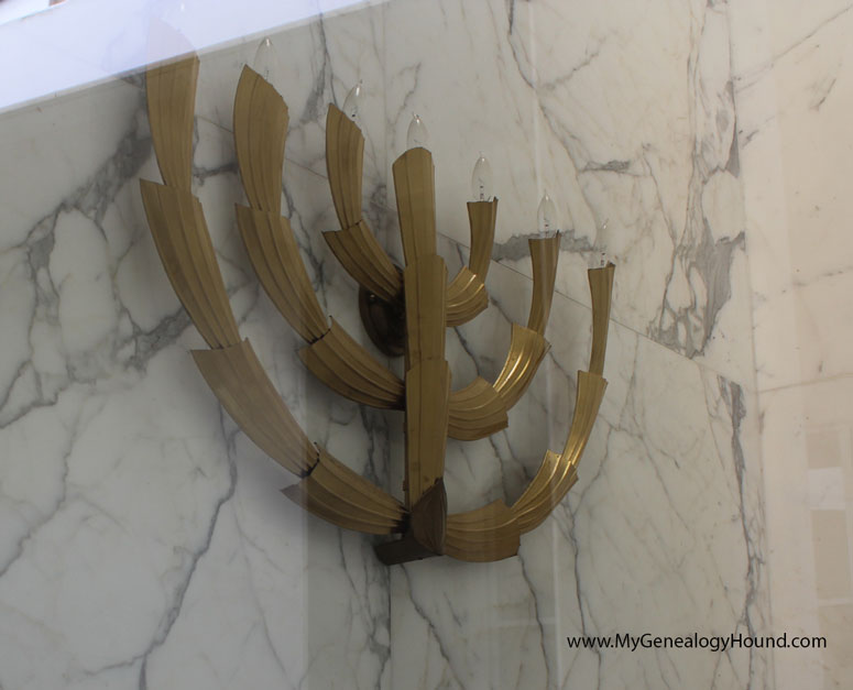 Michael Landon, menorah on wall of grave, crypt, or tomb, Hillside Memorial Park, Culver City, California, photo