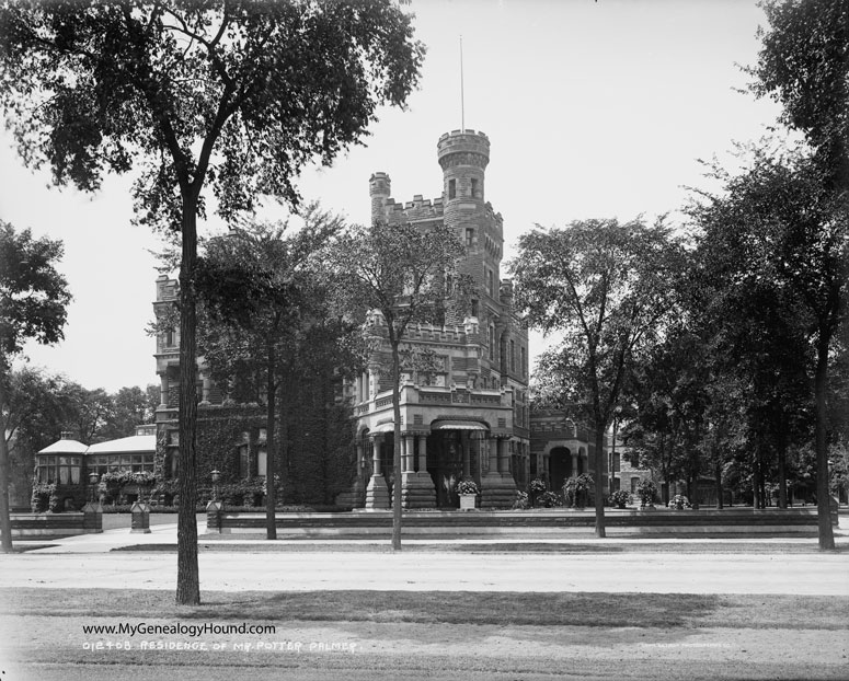 The Potter Palmer Mansion, Chicago, Illinois as viewed from the front.