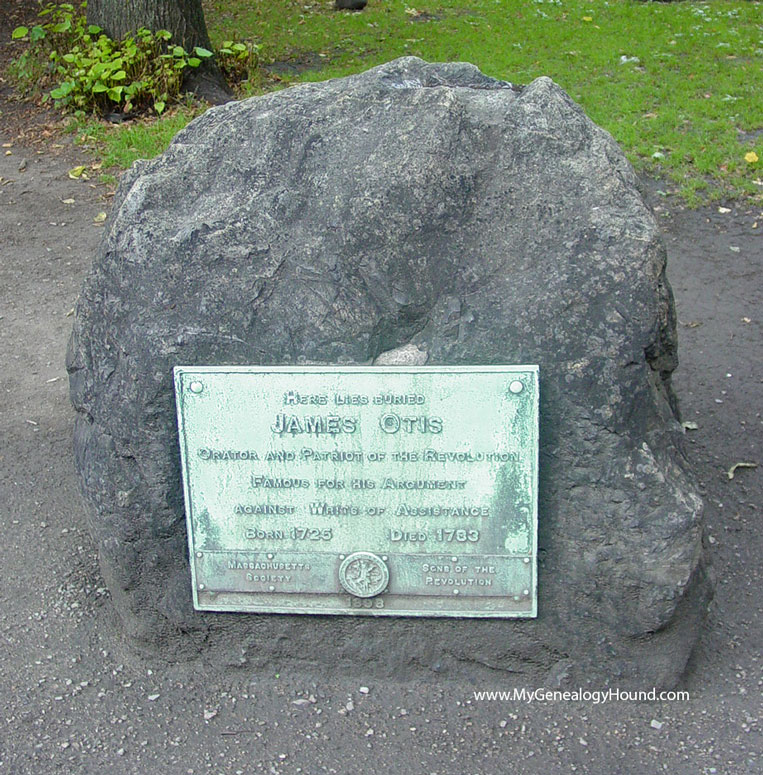 James Otis, Tombstone and Grave, Boston, Massachusetts, photo