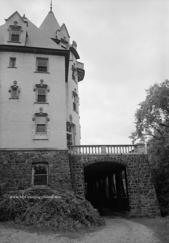 Northwest Corner of Schell Chateau, Northfield Chateau or  The Chateau, Northfield, Massachusetts. 
