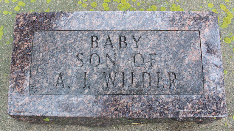 The grave and tombstone of the infant son of Almanzo and Laura Ingalls Wilder
