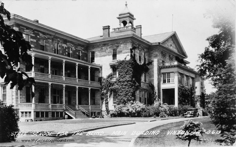 Main Building at the State School For The Blind, Vinton, Iowa. Mary Ingalls, Little House on the Prairie.