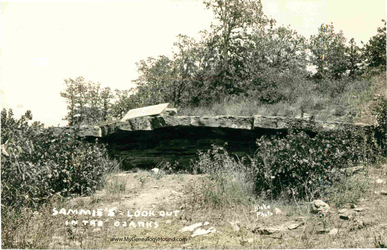 Branson, Missouri, Sammie's Lookout, Sammy Lane, Shepherd of the Hills, vintage postcard historic photo