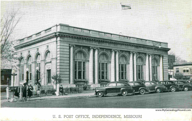 Old U. S. Post Office, Independence, Missouri, vintage postcard, photo
