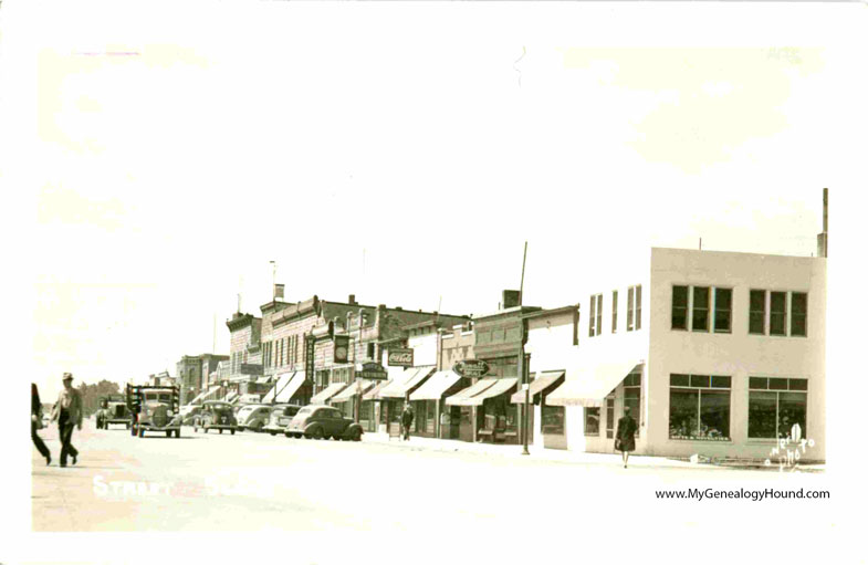 Valentine, Nebraska, Street Scene looking South, vintage postcard photo