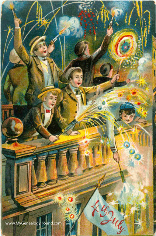 Independence Day, Fourth of July Celebration vintage postcard